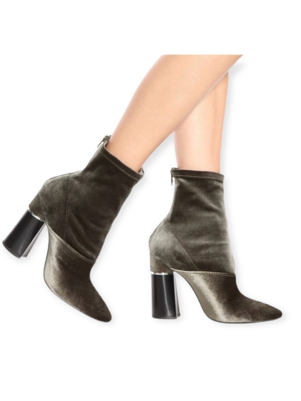 3.1 Phillip Lim Olive Velvet Kyoto Sock Boot
